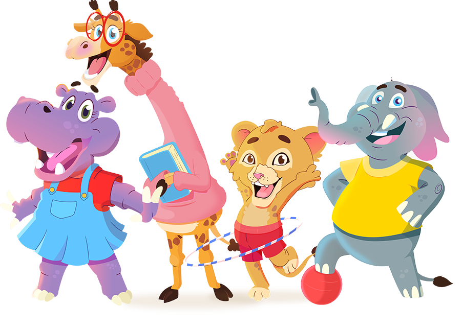 Yanai mascots — Twigga, Nandi, Masimba and Mandla